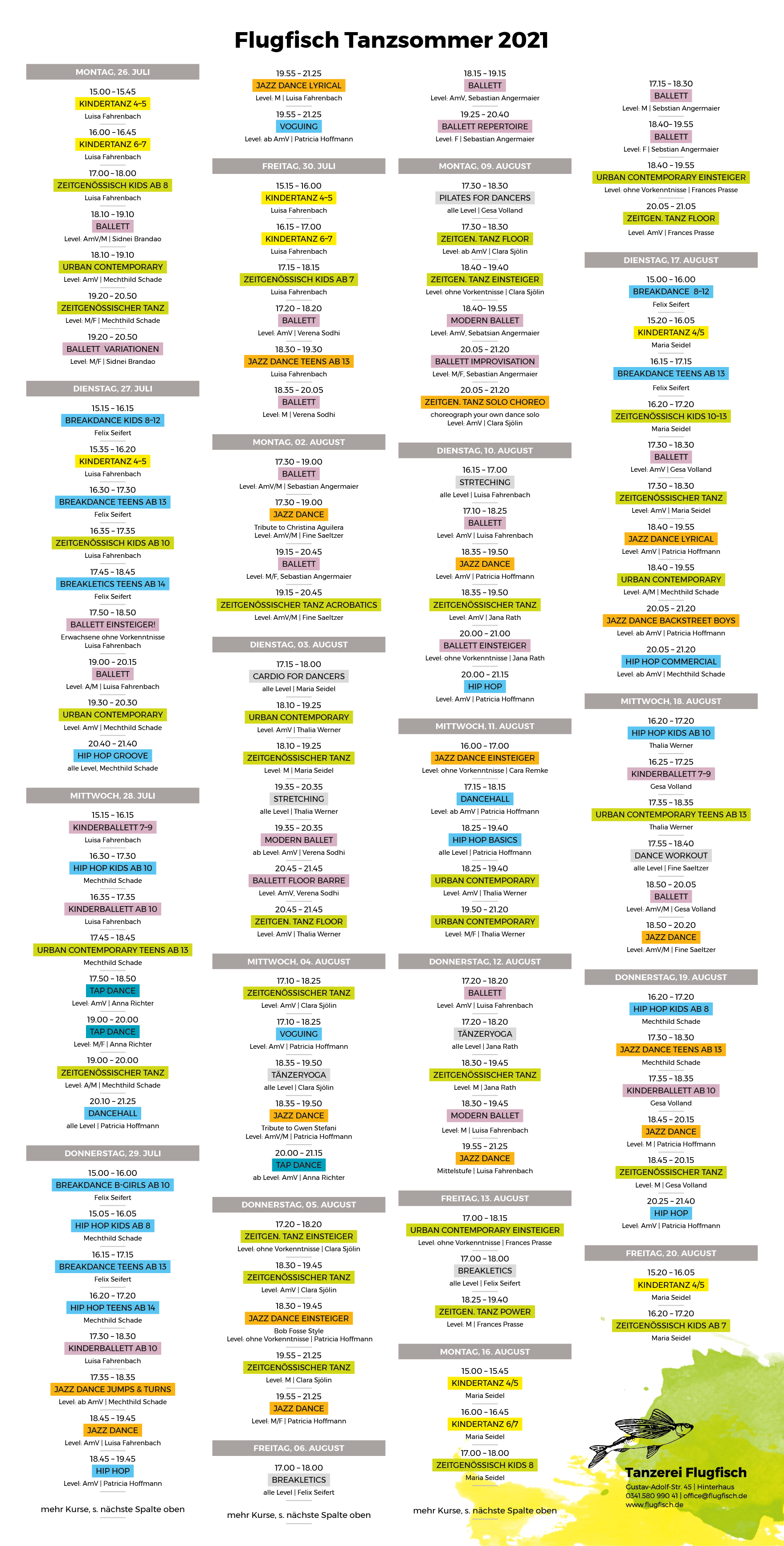 2021_Sommerstundenplan Tanzsommer