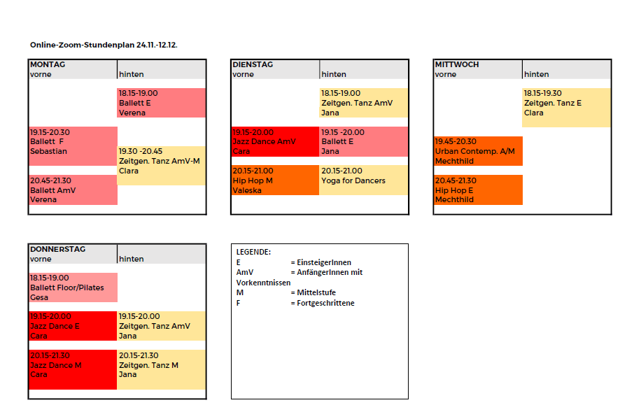 Stundenplan-Erwachsene-Online Stundenplan Online Zoom